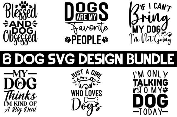 6 Dog Svg Design Bundle