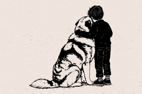 Boy and Dog SVG: A Heartwarming Embroidery Design for Real Projects