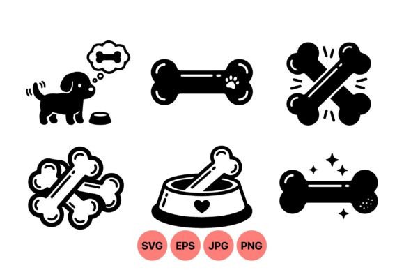 Cute Dog Bone SVG Clipart Set Review
