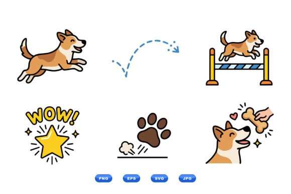 Cute Dog Jumping Svg Clipart Review