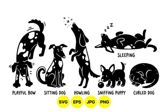 Cute Playful Dog SVG Clipart