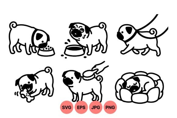 Cute Pug Dog SVG Clipart