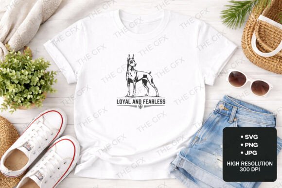 Doberman Loyal and Fearless Dog SVG Art
