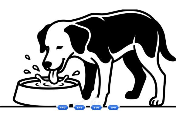 Dog Drinking SVG Clipart Review