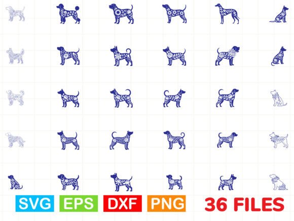 Dogs with Flower Svg Dog Silhouette Review