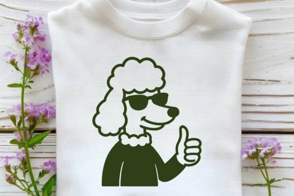 Funny Poodle Dog SVG Clipart Silhouette