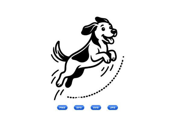 Happy Leaping Dog SVG Clipart Review