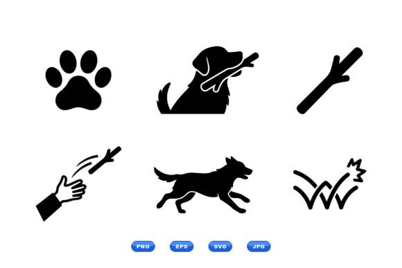 Playful Dog Stick SVG Icons Review