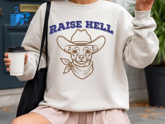 Raise Hell Cowboy Dog SVG