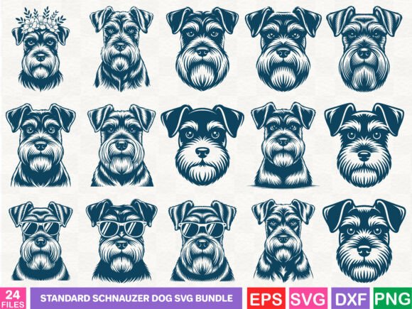 Standard Schnauzer Dog SVG Bundle