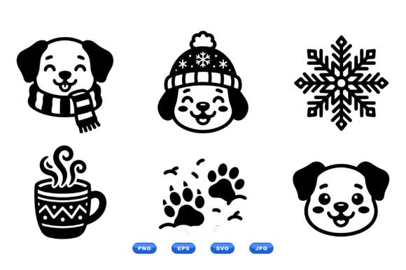 Winter Dog SVG Clipart Set Review