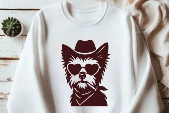 Yorkie SVG Clipart Silhouette for Embroidery Projects